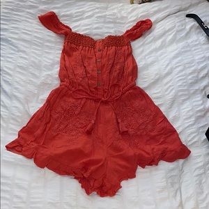 Orange American Eagle Romper